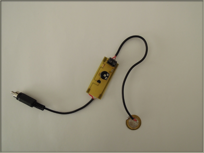 PCB with FET BF245 and piezo transducer