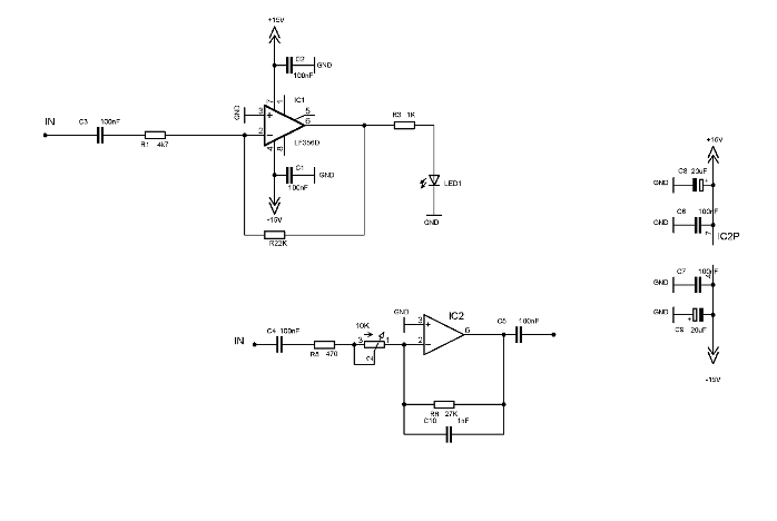 schematics  pre-amplifier by Martin Hug